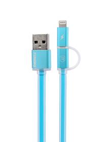 Kabel Remax Aurora USB/micro USB + Lightning, 1m (AA-1145) Niebieski