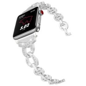 Pasek wymienny WG crystal, kovový, na Apple Watch 38/40/41 mm (10633) Srebrny
