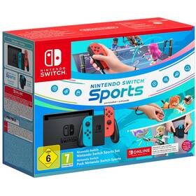 Nintendo SWITCH Neon + Switch Sports + 3 měsíce Nintendo Online (NSH083)