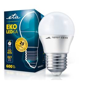 ETA EKO LEDka mini globe 7W, E27, studená bílá (ETAG45W7CW01)