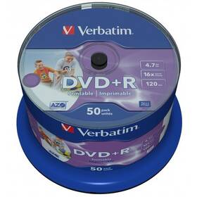 Verbatim Printable DVD+R 4,7GB, 16x, 50cake (43512)