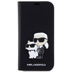 Pokrowiec na telefon Karl Lagerfeld PU Saffiano Karl and Choupette NFT na Apple iPhone 13 (KLBKP13MSANKCPK) Czarne