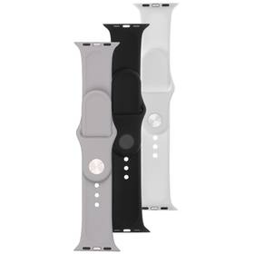 FIXED Silicone Strap na Apple Watch 38/40/41mm (FIXSST-436-3SET1) čierny/sivý/biely