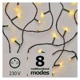 Vánoční osvětlení EMOS 180 LED, řetěz, 18m, teplá bílá, programy (1534216100)