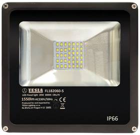 LED reflektor Tesla 20W, studená bílá, 1550lm (FL182060-5) černý