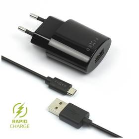 Ładowarka sieciowa FIXED 1x USB, 2,4A + micro USB kabel (FIXC-UM-BK) Czarna