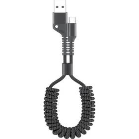 WG USB/USB-C, kroucený, 1m (7903) čierny