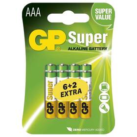 GP Super AAA, LR03, blistr 6+2ks (B13118)