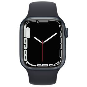 Apple Watch Series 7 GPS, 45mm púzdro z polnočno atramentového hliníka - temno atramentový športový remienok (MKN53VR/A)