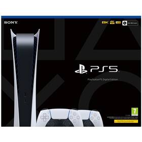 Sony PlayStation 5 Digital + 2x bezdrátový ovladač DualSense (PS711000036488) biela