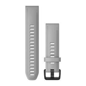 Pasek wymienny Garmin QuickFit 20mm, silikonový, šedý, černá přezka (010-12866-00)