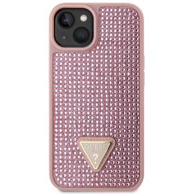 Guess Rhinestones Triangle Metal Logo na Apple iPhone 14 (GUHCP14SHDGTPP) růžový