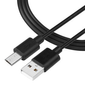 Tactical Smooth Thread USB-A/micro USB 12mm, 1 m černý