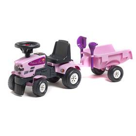 Jeździk/Chodzik FALK - traktor Princess  z przyczepą i zestawem do piasku Plastik