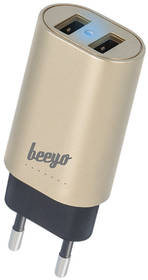 Ładowarka sieciowa Beeyo 2x USB, 3,4A (ATCUSB34BEE2xGO) Złoty