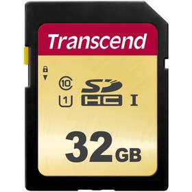Transcend 500S SDHC 32GB UHS-I U1 (Class 10) (95R/60W) (TS32GSDC500S)