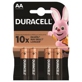 Baterie alkalická Duracell Basic AA, LR06, 1.5V, blistr 4ks