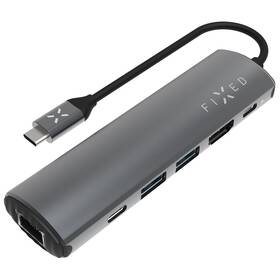 FIXED USB-C FIXED HUB Pro, pro notebooky a tablety (FIXHU-P-GR) šedý