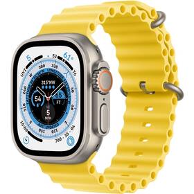 Apple Watch Ultra GPS + Cellular, 49mm titánové puzdro - žltý oceánsky remienok (MNHG3CS/A)