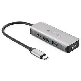 HyperDrive 4v1 USB-C (HY-HD41-GL) strieborný