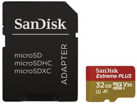 SanDisk Micro SDHC Extreme Plus 32GB UHS-I U3 (95R/90W) + adaptér (SDSQXBG-032G-GN6MA) čierna