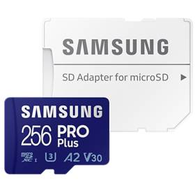 Samsung Micro SDXC PRO Plus 256GB UHS-I U3 (160R/120W) + SD adaptér (MB-MD256KA/EU)