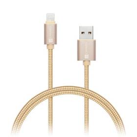 Connect IT Wirez Premium Metallic, Lightning, 1m (CI-969) zlatý