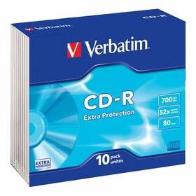 Verbatim Extra Protection CD-R 700MB/80min, 52x, slim, 10ks (43415)