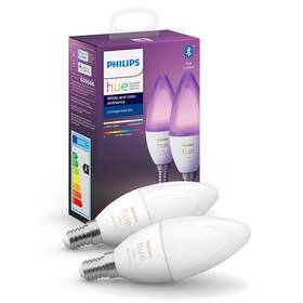 Philips Hue Bluetooth, 6W, E14, White and Color Ambiance, 2ks (8719514356719)