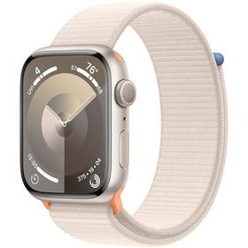 Apple Watch Series 9 GPS 45mm pouzdro z hvezdně bílého hliníku - hvězdně bílý provlékací sportovní řemínek (MR983QC/A)