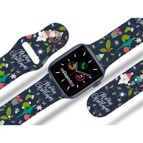 Pasek wymienny Mi-Band na Apple Watch 38/40/41 mm - motiv Šťastné a veselé Vánoce, modrý (K105-AW38-MOD-ORIG)