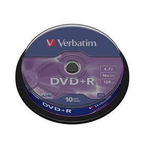 Verbatim DVD+R 4,7GB, 16x, 10cake (43498)