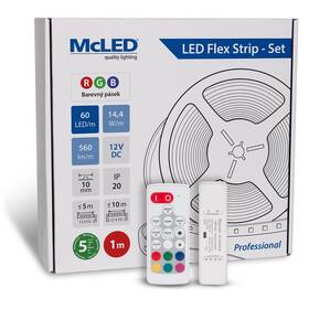 McLED s ovládáním Nano - sada 1 m - Professional, 60 LED/m, RGB, 560 lm/m, vodič 3 m (ML-123.601.60.S01004)