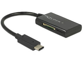 Čítačka pamäťových kariet DeLock USB-C/ SD, micro SD (91740) čierna