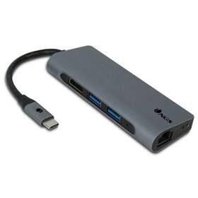 Hub USB NGS WONDER USB-C/HDMI, 2x USB 3.0, RJ-45, USB-C, SD, micro SD (WONDERDOCK7) Szary 