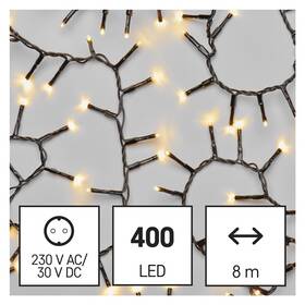 EMOS 400 LED řetěz - ježek, 8 m, venkovní i vnitřní, teplá bílá, časovač (D4BW02) (lehce opotřebené 8801832438)