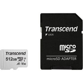 Transcend 300S microSDXC 512GB UHS-I U3 V30 A1 (95R/40W) + adapter (TS512GUSD300S-A)