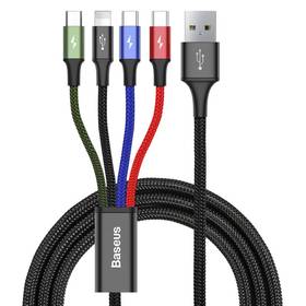 Baseus 4v1, USB/2x USB-C, Lightning, Micro USB, 1,2m (CA1T4-B01) čierny
