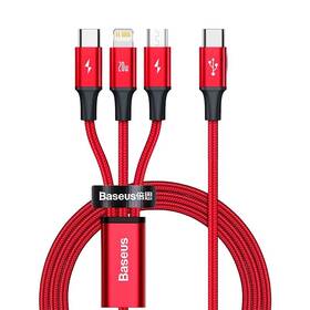 Baseus Rapid Series 3v1 USB-C (USB-C/Lightning/USB-C) PD 20W 1,5m (CAMLT-SC09) červený