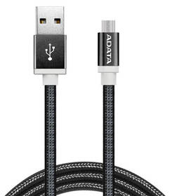 ADATA USB/micro USB, 1m, pletený (AMUCAL-100CMK-CBK) čierny