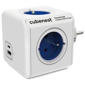 CubeNest Powercube Original USB PD 20W, USB, USB-C, 4x zásuvka (PC220BL) biela/modrá