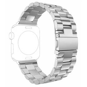 Pasek wymienny WG na Apple Watch, kovový pletený + adapter 42/44/45 mm (9151) Srebrny