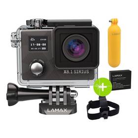 Zewnętrzna kamera LAMAX X8.1 Sirius + elementy dodatkowe, Czarna
