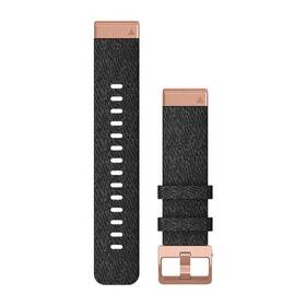 Pasek wymienny Garmin QuickFit 20mm, nylonový, černý, růžovozlatá přezka (010-12874-00)