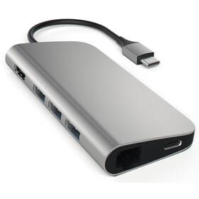 Satechi Aluminium USB-C/HDMI, 3x USB 3.0, USB-C, RJ45, SD, Micro SD (ST-TCMAM) šedý