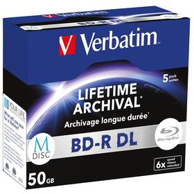 Verbatim M-DISC BD-R DL 50GB, 6x, jewel case 5 ks (43846)