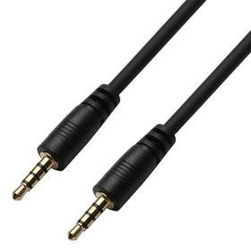 Kabel GoGEN 3,5mm jack, 4 pólový, 0,5m (JACK050MM04) Czarny