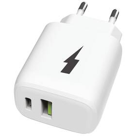 Ładowarka sieciowa WG USB, USB-C, 30W + USB-C kabel 1m (11299) Biała