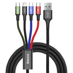 Baseus 4v1, USB/ USB-C, Lightning, 2x Micro USB, 1,2m (CA1T4-C01) čierny