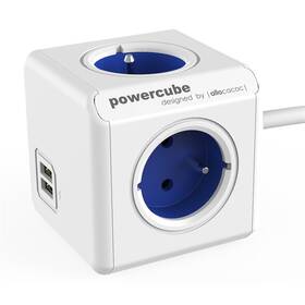 Przedłużacz Powercube Extended USB, 4x zásuvka, 2x USB, 1,5m Biały/Niebieski